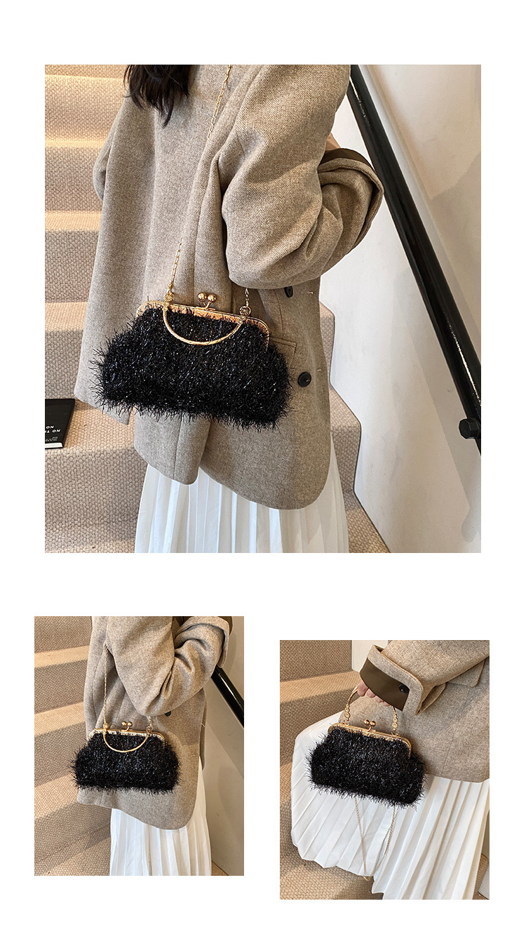 A trendy and fashionable women's 2024 autumn new chain crossbody bag, a Korean-style hand-held shell bag Item Picture