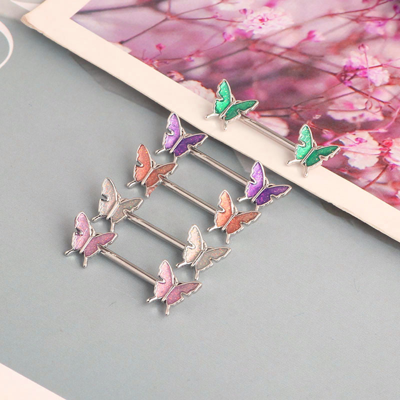 Nipple Rings & Studs Piercing Type 1 Pair Quantity 1 Pair Nipple Rings & Studs Simple Style Color Block 304 Stainless Steel Plating Nipple Rings & Studs
