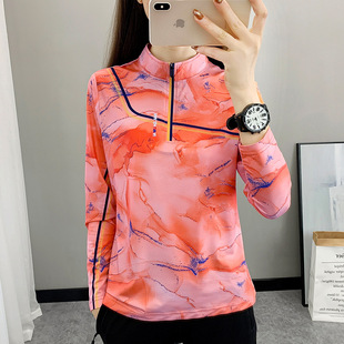 24C117 live broadcast popular long-sleeved quick-drying clothes women's T-shirt running fitness clothes spring Thin Ice Silk breathable Sports