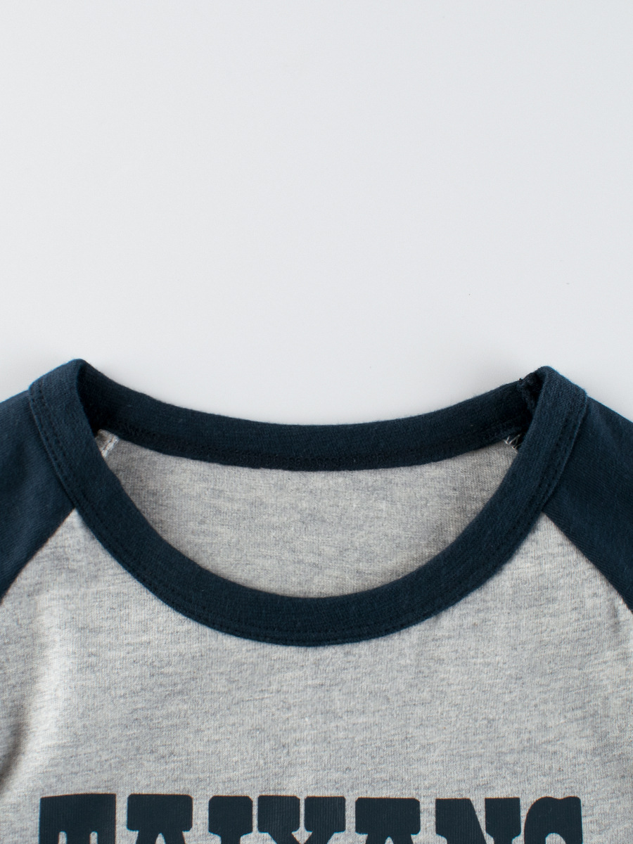 27kids ropa para niños primavera 2025 nuevo estilo raglán ropa para bebés camisa de fondo niño camiseta de manga larga cabello de una pieza