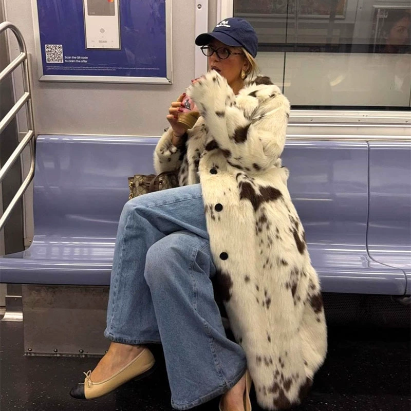 Трансграничное длинное имитационное пальто из меха Amazon осень-зима мода европейский и американский стиль экологически чистый мех темперамент минималистское пальто