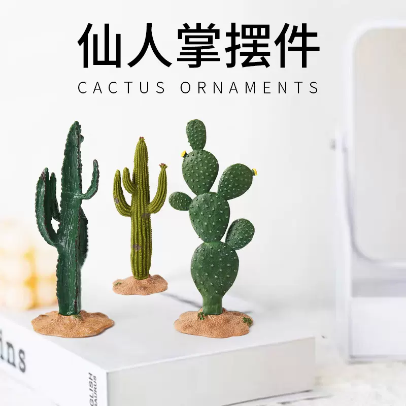 跨境模拟仿真仙人掌 自然植物家庭书房摆件儿童科教玩具地摊批发