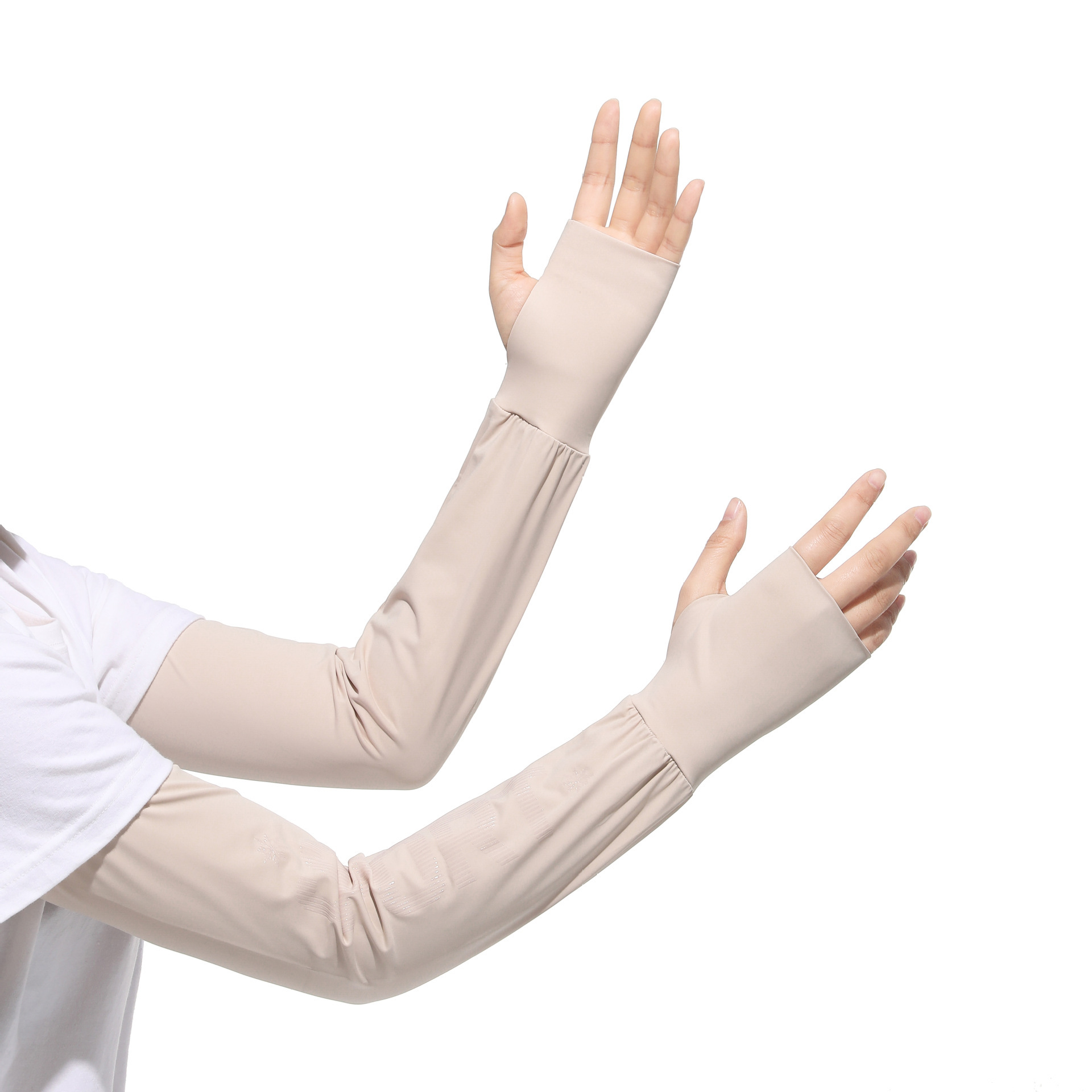 Protección solar manga de hielo para mujer protección solar oversleeve protección UV cambio de color verano delgado transparente suelto extendido seda de hielo conducción