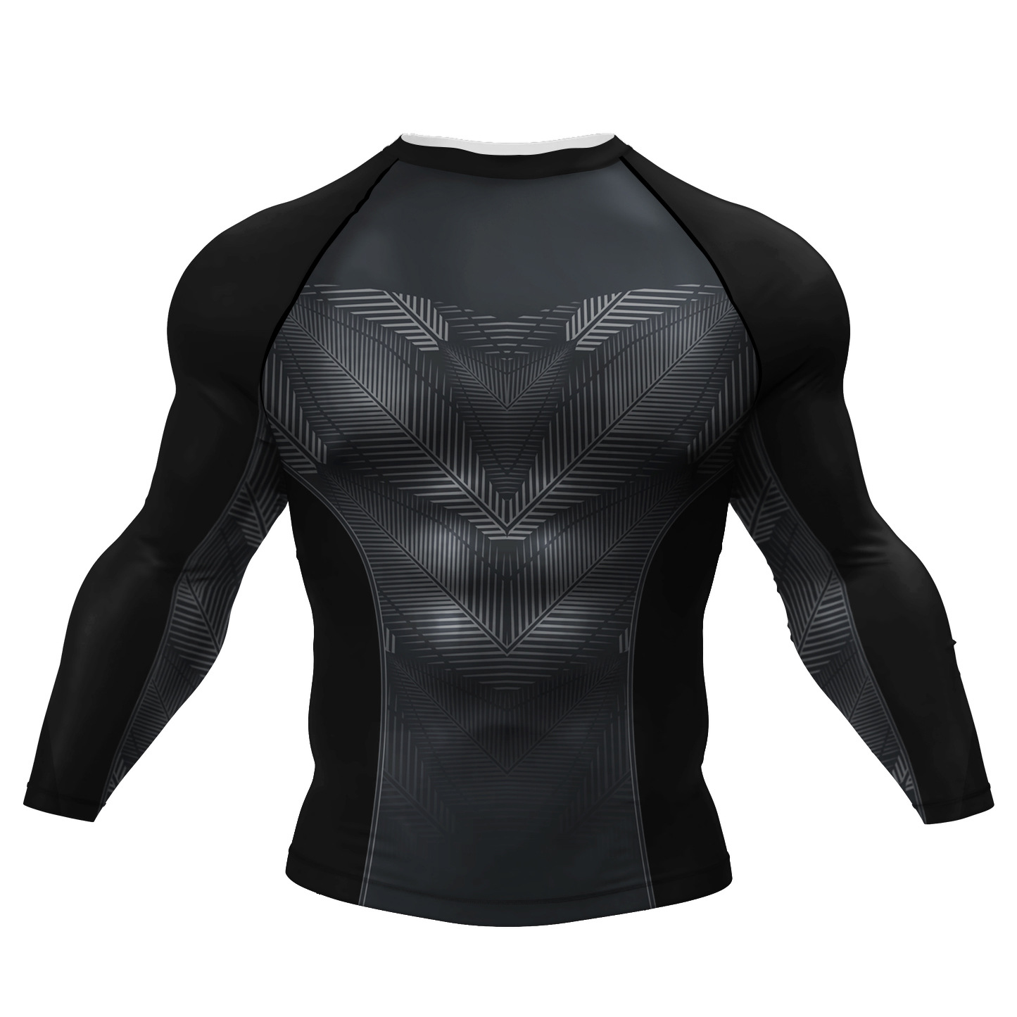 Nueva impresión digital de manga larga deportiva de secado rápido medias de entrenamiento de fitness camisa de fondo de otoño e invierno camiseta de running casual