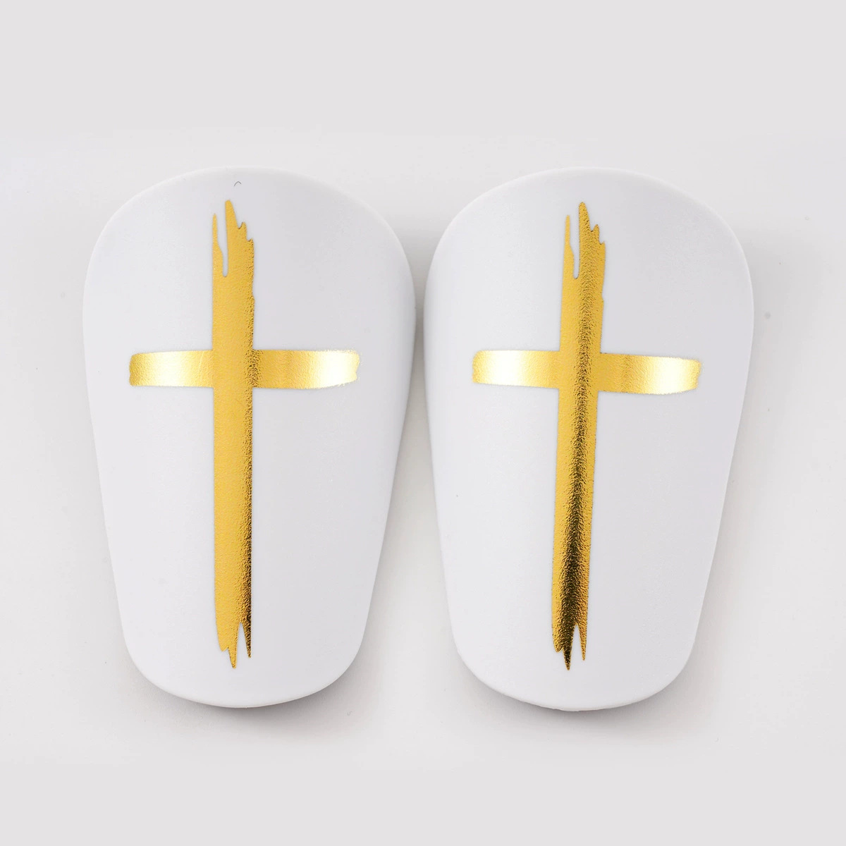 화이트(XS 길이 8cm 폭 5cm) 크로스 정강이 보호대