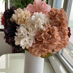 卸売りの五つの四角のコーティングのアジサイのシミュレーションの花の室内の装飾の置物のウェディング用品の撮影の道具の造花