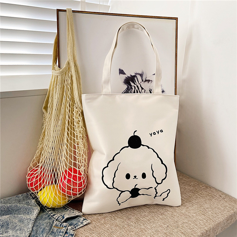 Canvas Material Women's Backpack Backpack Animal, Letter, Fruit Pattern All Seasons Season Women's Cute Basic Animal Letter Fruit Canvas Shopping Bags