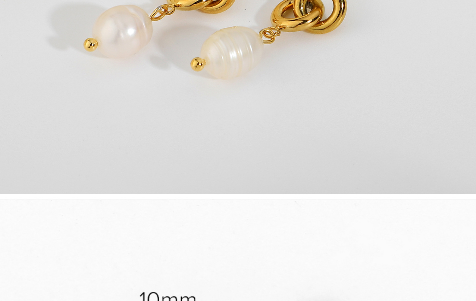 Baroque Pearl Goldplated Stainless Steel Chain Drop Earringspicture7