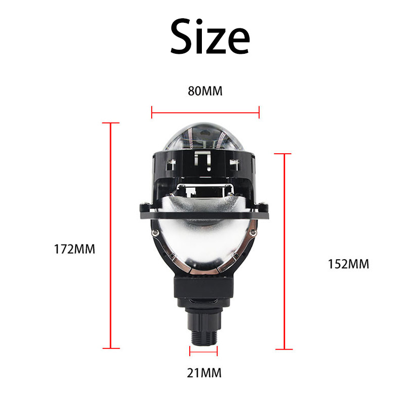 Venta caliente PL4 vidrio azul LED lente bifocal lente láser actualización de faros de coche inteligente apertura rápida súper brillante