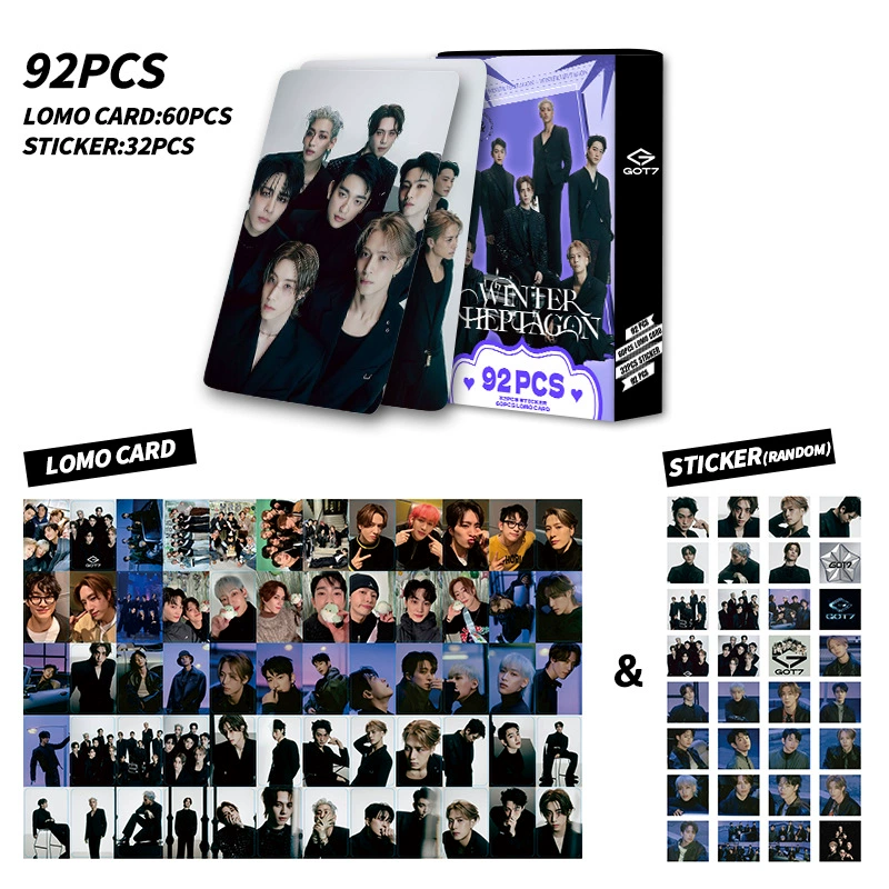 92 LOMO карт GOT7 новый альбом HD печать цветная фотокарта Лазерная коробка коллекционная открытка наклейки