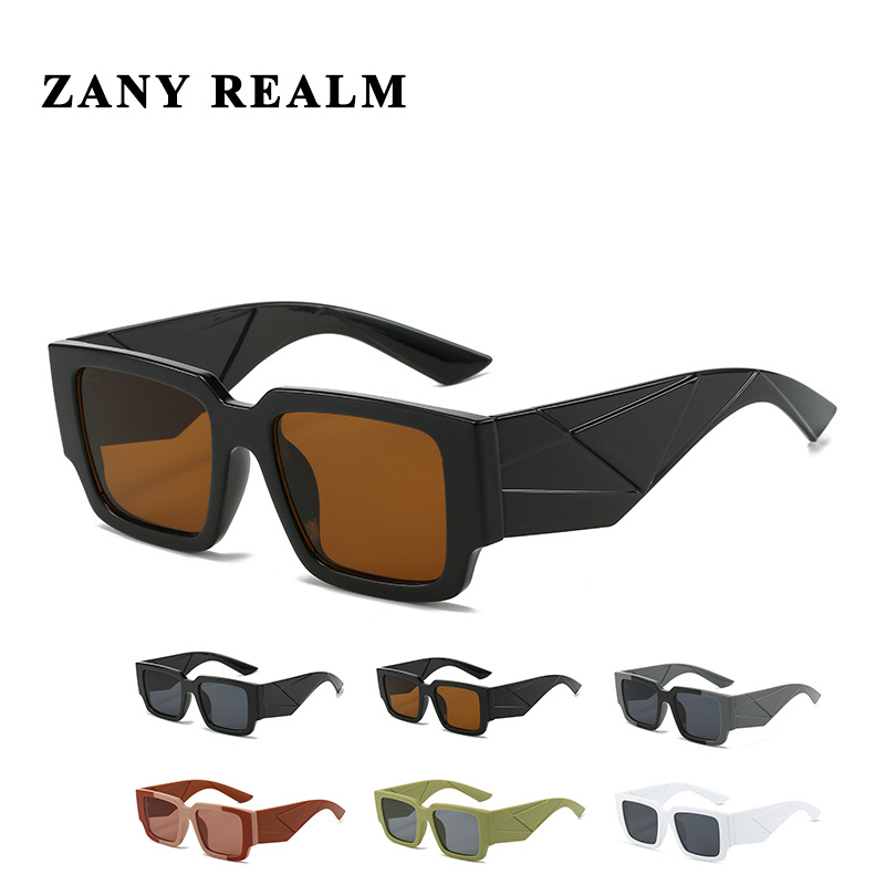 Nueva caja de color de contraste geométrico gafas de sol transfronterizas Street Hot Girl motocicleta gafas de sol Comercio exterior fabricantes europeos y americanos en stock