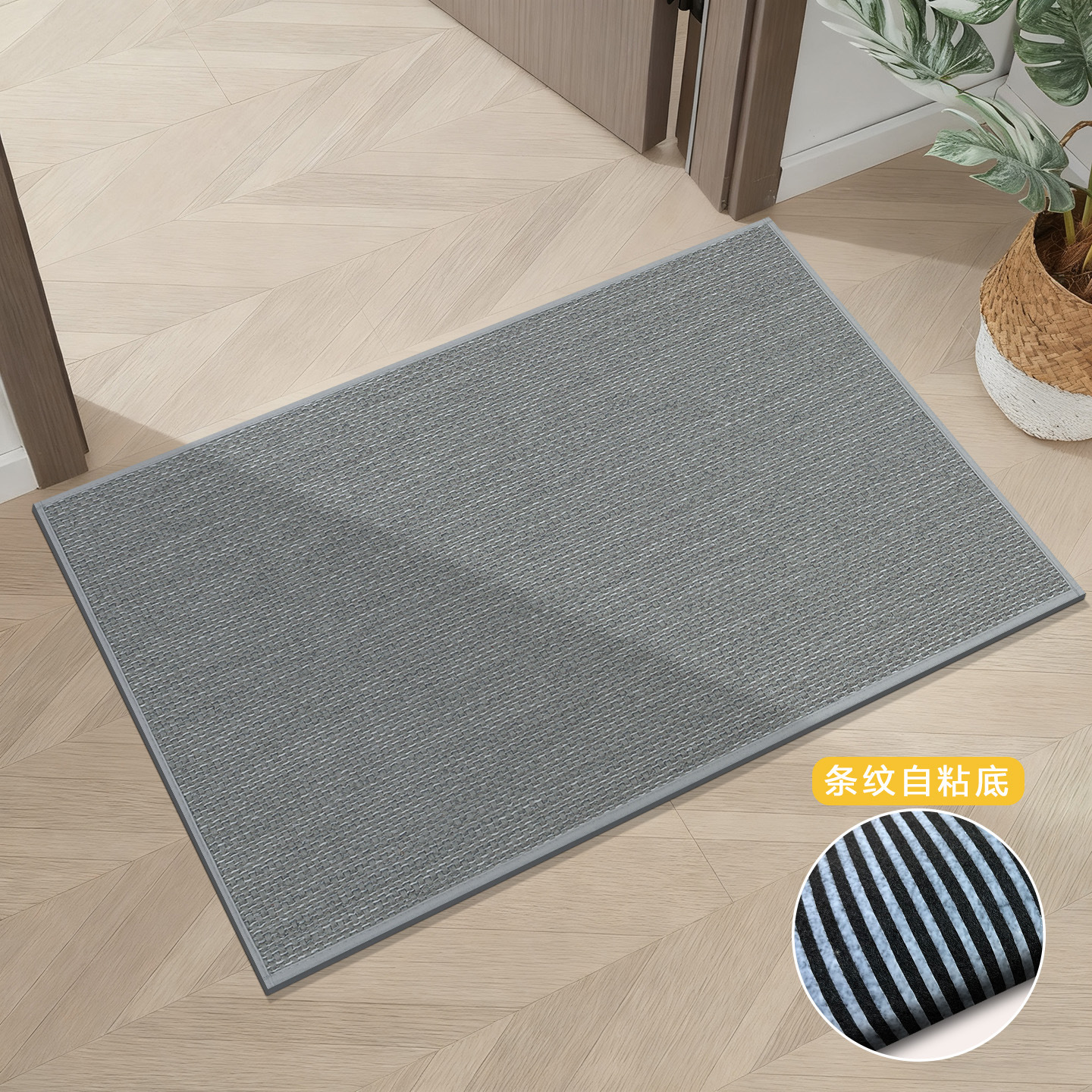 imitación de lino en el hogar almohadilla de suelo TPR sin pegamento autoadhesivo antideslizante antisucio almohadilla de puerta doméstica retro almohadilla de pie de puerta