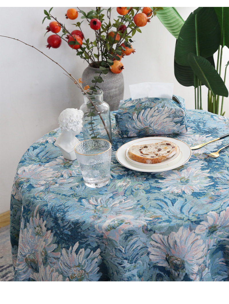 Schöne Elemente American Fresh rechteckige Tischdecke Jacquard Retro grün Stoff Tischdecke Abdeckung_voghion.com