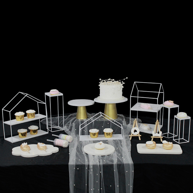 Tabla de postres europea decoración estante de exhibición platos de postres comida fría mesa de té estante de pastel rack de té de la tarde image 23