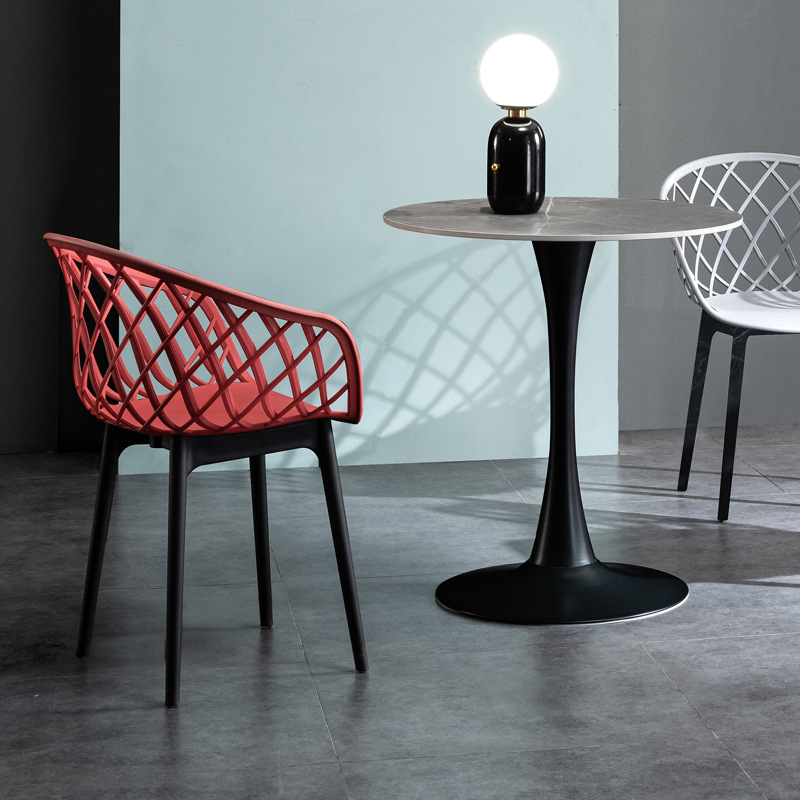 Silla de Ocio Nórdica Moderna, Popular en Instagram, Silla con Respaldo Cómodo para Reuniones, Silla de Comedor para el Hogar, Silla de Plástico para Hotel y Casa de Huéspedes, Diseño Simple.
