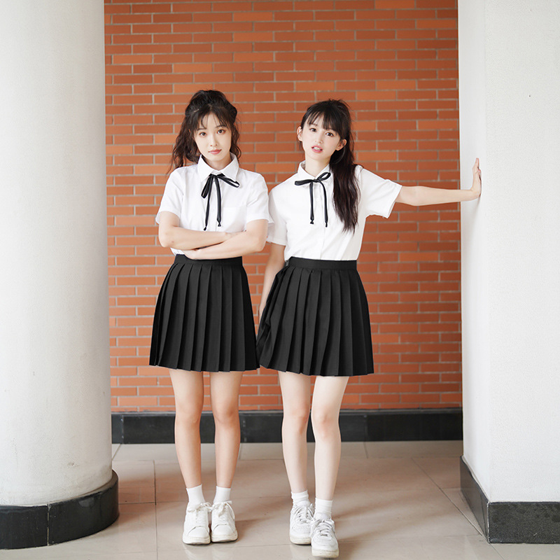 JK 유니폼 여름 대학 스타일 교복 중학생 및 고등학생 착용 반팔 셔츠 운동회 졸업식 교복 정장