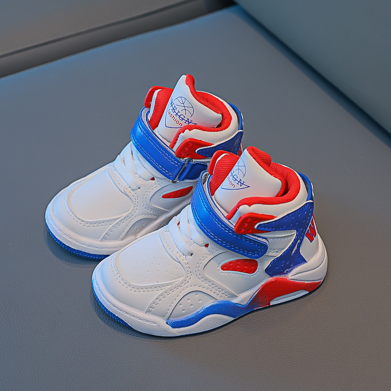 Basketball 2023 Herbst Winter Neue Jungen High Top Plüsch Sportschuhe Kleine und Mittlere kinder_voghion.com