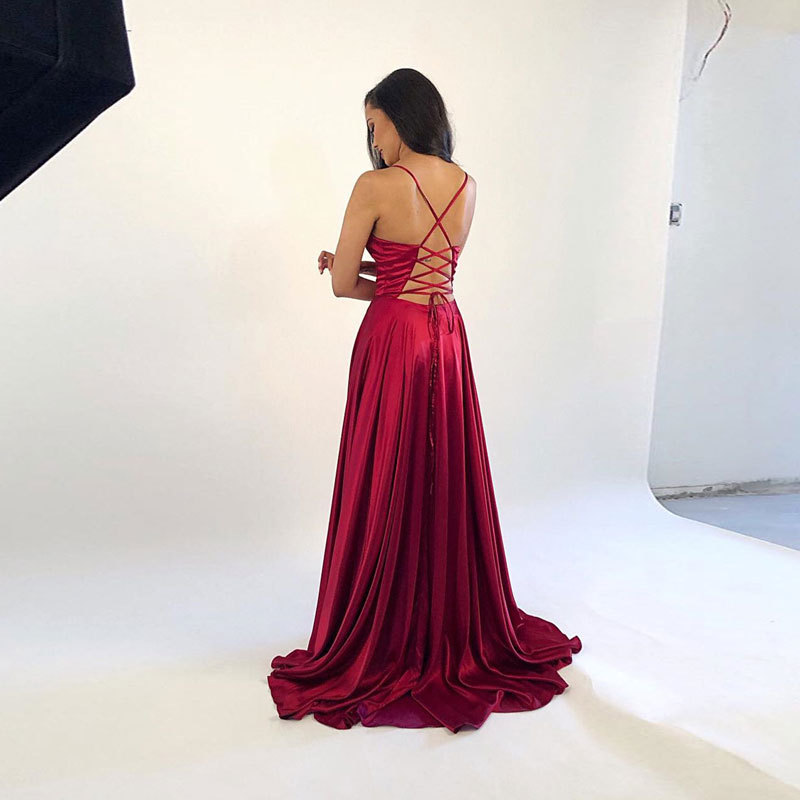 El Comercio Exterior de Europa y América Amazon AliExpress deseo sexy nuevo largo elegante sexy split adelgazar vestido image 2