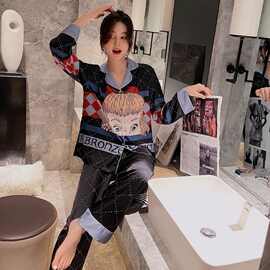 欧美复古睡衣女春秋款新品小众设计感可外穿两件套时尚高级家居服