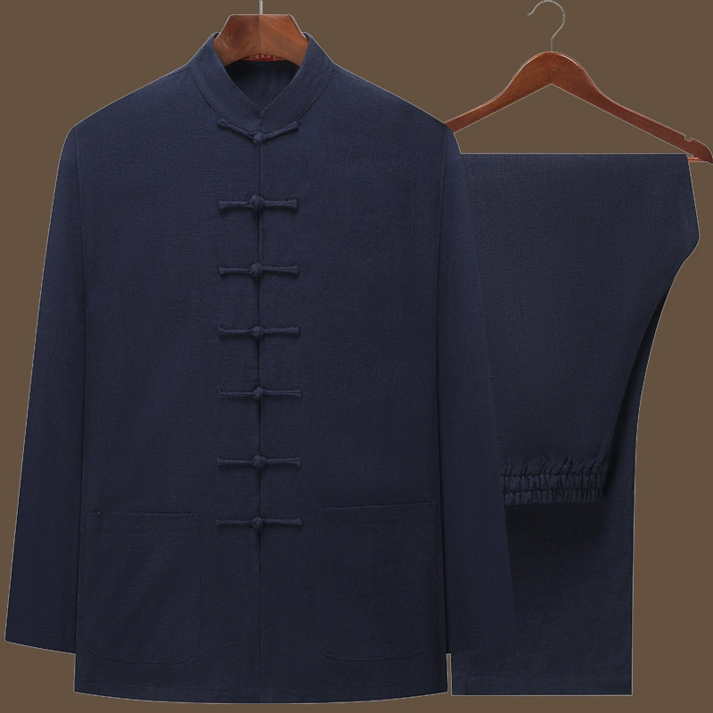 Retro thin colored long-sleeve for elderly, sleeves, set, Chinese style, plus size