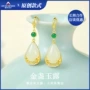 小众s925和田玉玉露耳钉