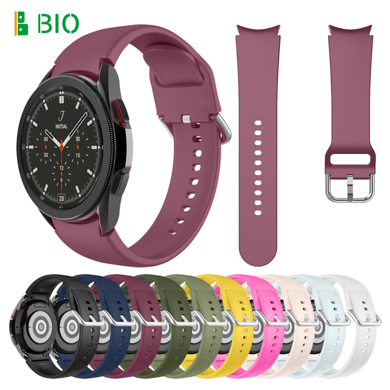 Suitable for Smart Watches, Specially Designed for Samsung Galaxy Watch 4 Strap, Classic Single-Color Silicone 20mm Square Hole