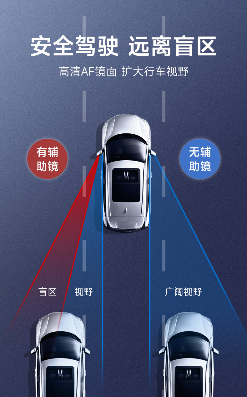 Car metal rearview mirror reversing boreless small round mirror car blind area omni-directional auxiliary mirror suction type viewing mirror