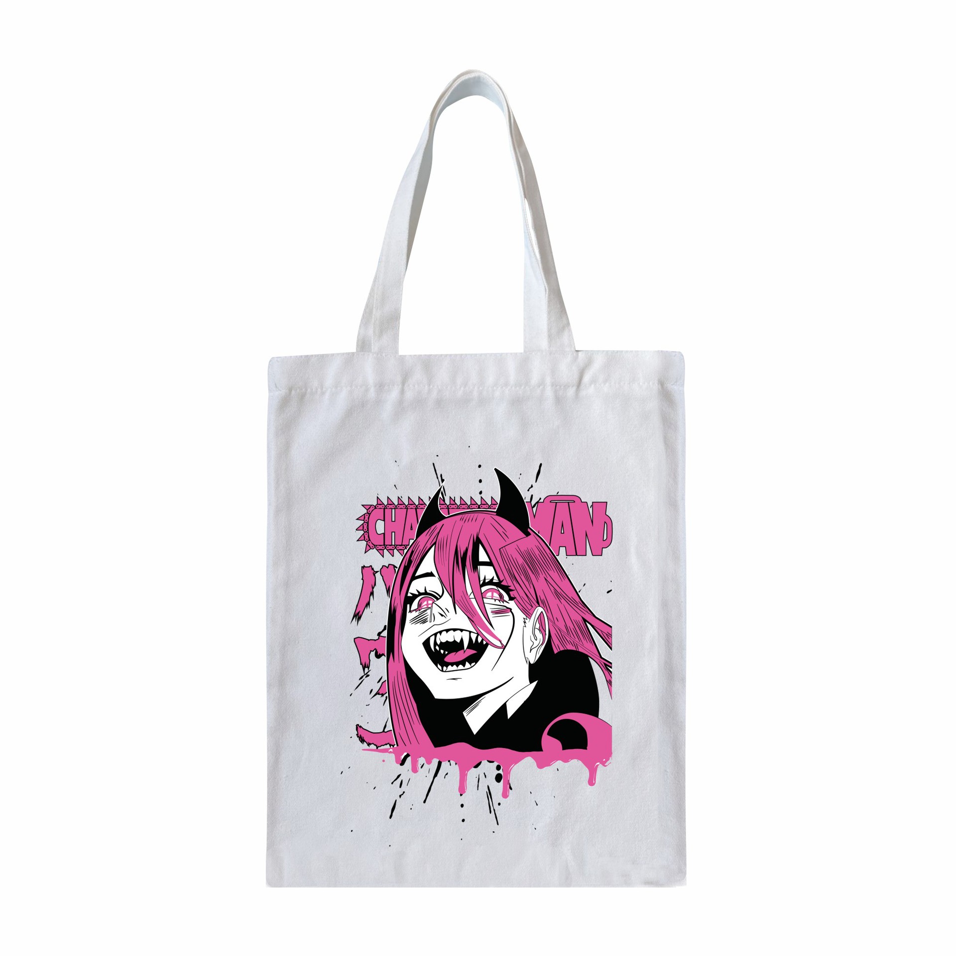 链锯人chainsaw man 印花帆布包原宿单肩包学生时尚手提袋购物袋