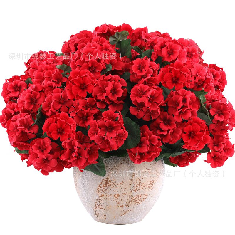 Artificial 5-Branch Begonia Flower with 42 Dense Flowers, Suitable for Garden Art, Festivals, Kitchen, Dining Table, and Wedding Decorations