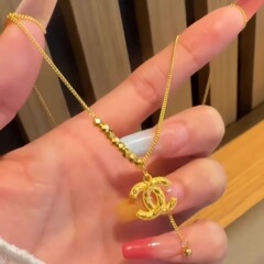 ゴールドストアと同じスタイルの小さな香りのビーズネックレス、インターネットセレブと同じスタイル、INSスタイル、ファッショナブルで軽い高級感、女性用鎖骨チェーン