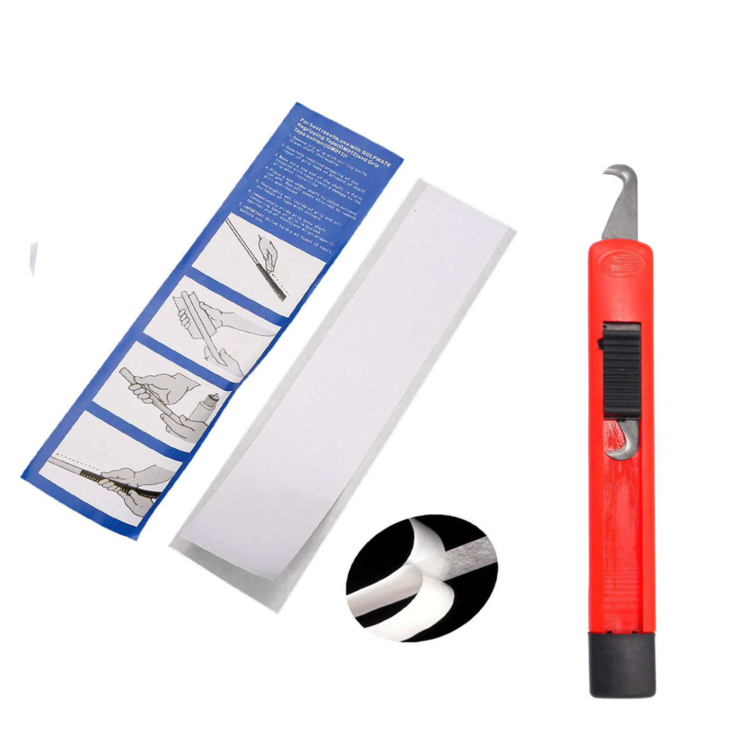 Club de golf herramienta de reemplazo de agarre traje de combinación Club de doble cara cinta adhesiva gancho cuchillo accesorio de goma