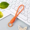 Orange white dot double spelled diamond knot lanyard (with hanging loop)