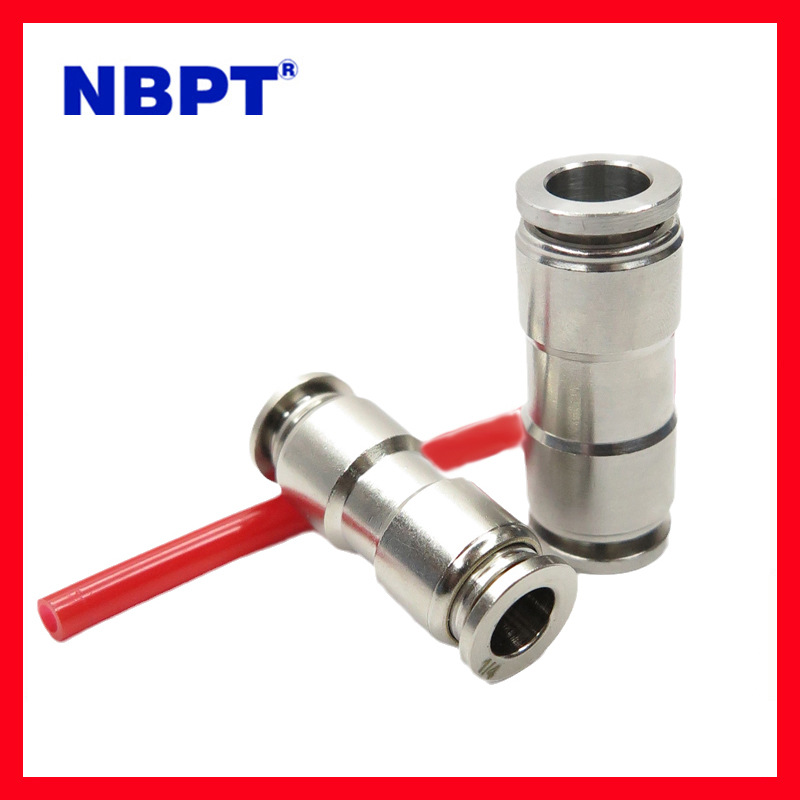 316不锈钢气动接头PU直通 全金属直通接头PU 插入式气管快速接头