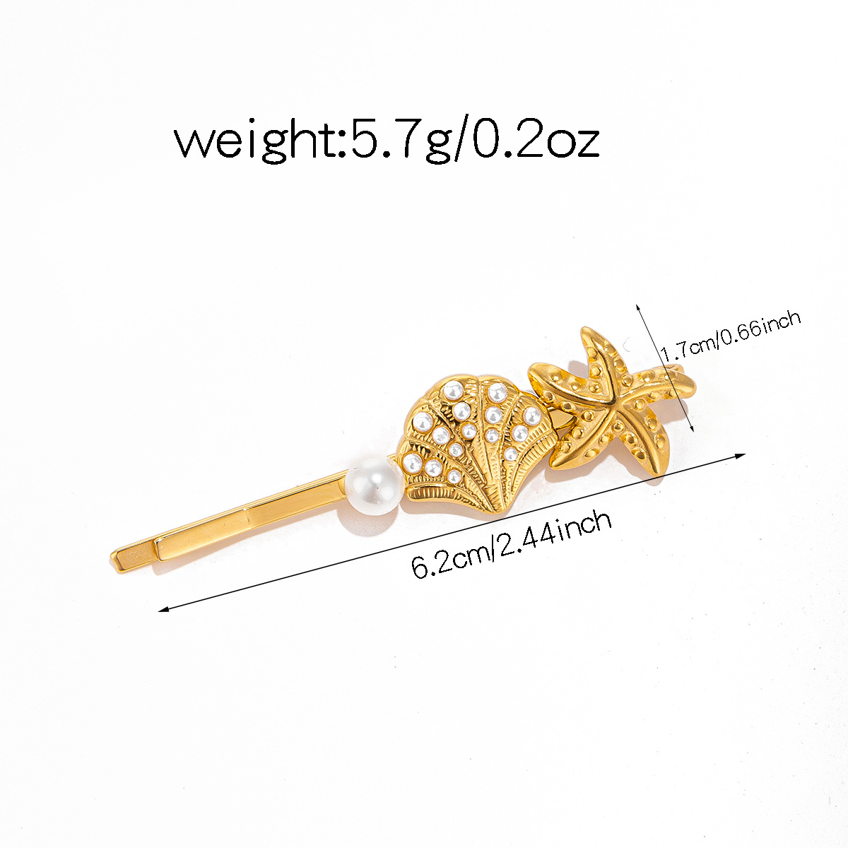 14g Weight Hair Clip Hair Accessories Type 1 Piece Quantity Holiday, Street Occasion Alloy Material Starfish, Flower, Shell Pattern All Seasons Season Women's Gender IG Style, Sweet Style IG Style Sweet Women's Starfish Flower Shell Alloy Hair Clip 19