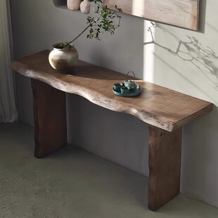 Quiet Wind Original Wood Entrance Table Homestay Hotel Living Room Retro Old Decoration Strip Case Wall-leaning Solid Wood Entrance Table