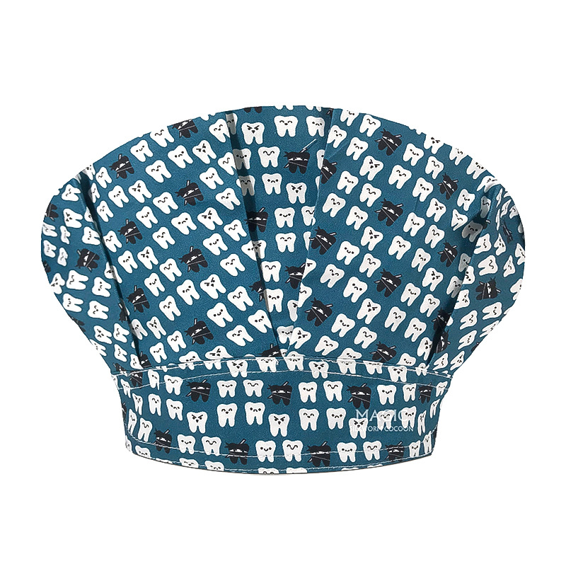 Un gran número de en stock de gama alta de algodón impreso tapa de cirugía oral dental hembra doctor enfermera Pelo Largo cerrado dedo del pie gorra mullida
