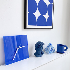 克萊因藍時鐘掛鍾工作室背景裝飾品拍照道具亞克力半透明擺件花瓶