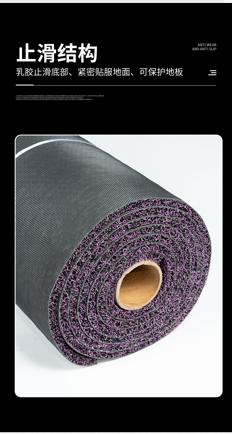 Universal Pvc Car Floor Mats, Encrypted Flat-Bottomed Wire Loop Roll Material, Can Be Cut, Non-Slip, Thickened, Waterproof Mats for Cross-Border Sales