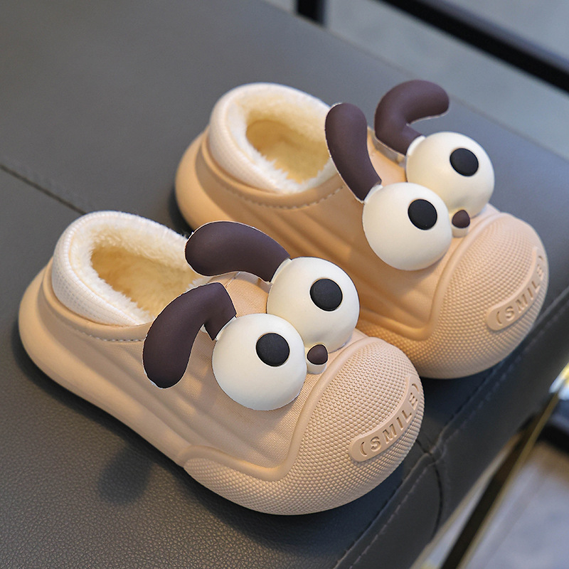 Zapatillas de algodón para niños invierno 2024 nuevos niños y niñas impermeables antideslizantes calentamiento en el hogar bolsas de zapatos de algodón para niños pequeños y medianos