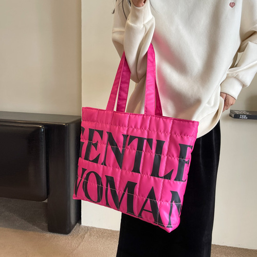 韩容量托特包ins洋气新款女士手提包跨境风潮GW帆布字母女包