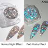 Retroreflective yellow nail sequins for manicure for nails, suitable for import, new collection, wholesale