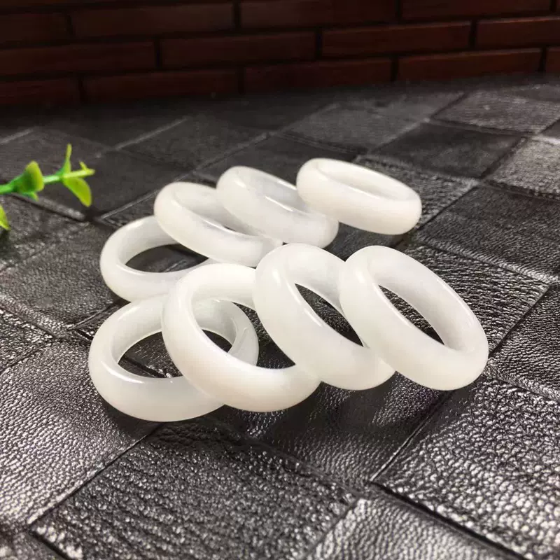 批发 新疆白玉戒指金丝玉指环简约时尚男女款和田白玉玉器