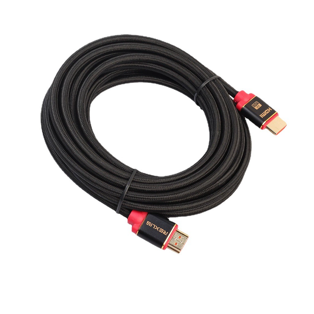 Алюминиевый сплав анодированный черный волоконный сетчатый HDMI-кабель для Blu-ray плеера, разрешение 4K×2K, версия 2.0
