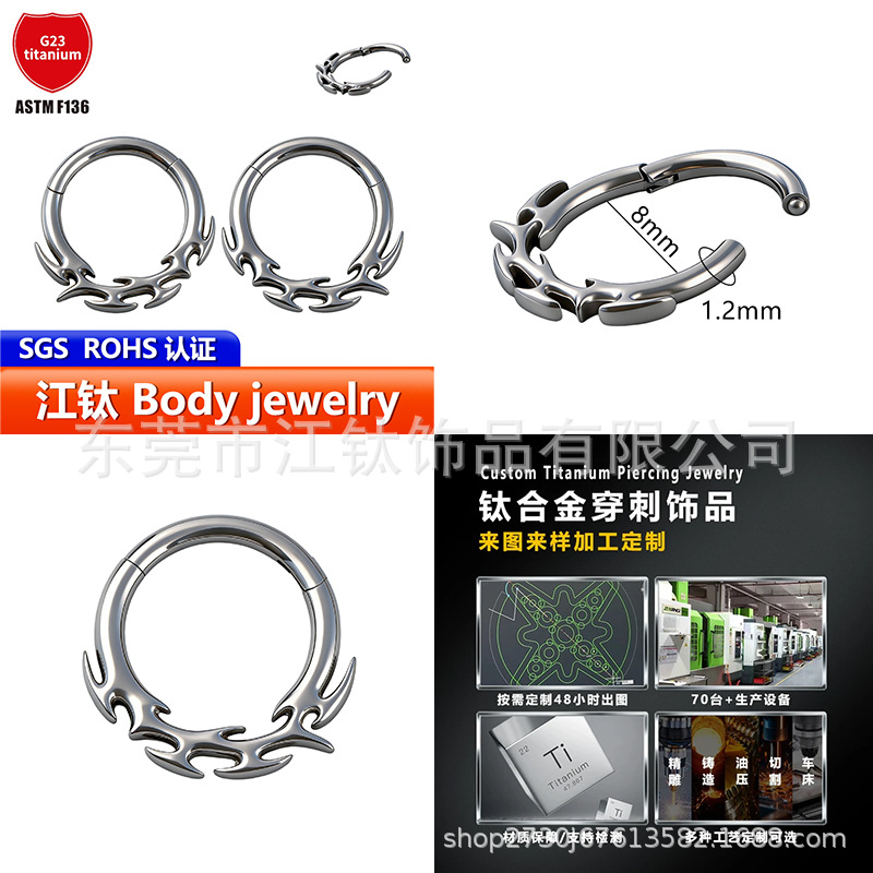 Pointed titanium steel lip stud product view