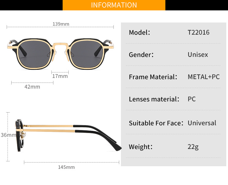 Fashion Color Block Ac UV400 Protection Square Patchwork Full Frame Women's sunglasses Running display picture 4