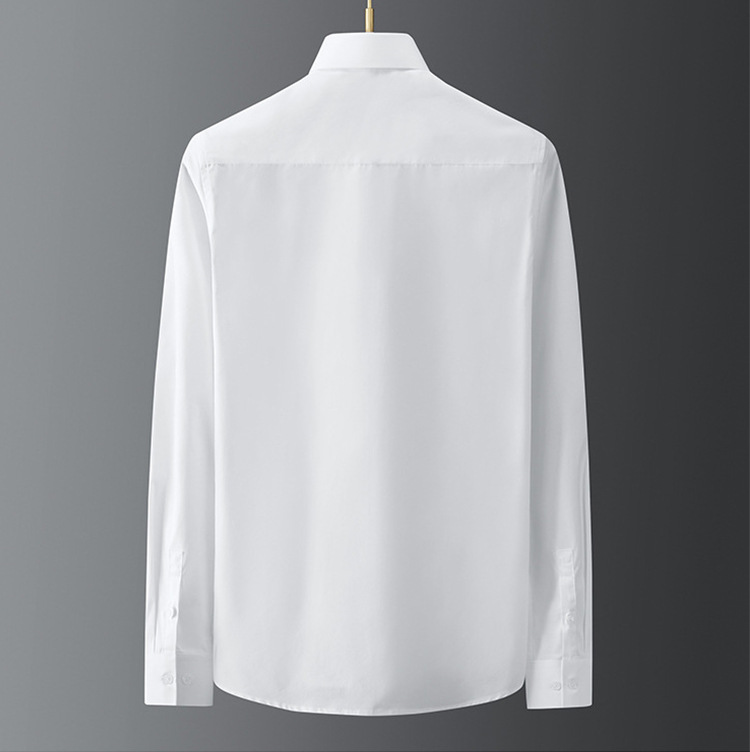 Áo sơ mi nam dài tay cotton thêu chữ thập ong cổ điển — Đen, Trắng chi tiết 9