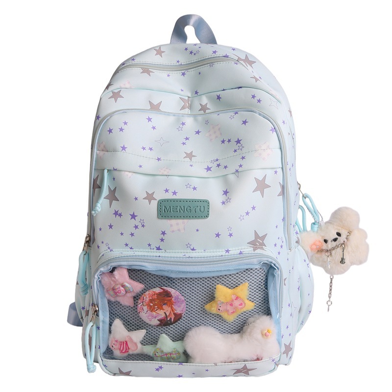 高見え透明二次元痛バッグガールズフォレストバックパックバックパック軽量キャンパス中学生スクールバッグ|undefined