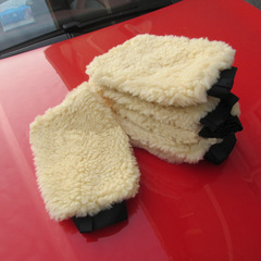 Dual-Sided Lamb Wool Fleece Water- Absorbent Car Washing Gloves Ultra-Fine Fiber Cleaning Supplies Thick Water- Absorbent Wiping Car Gloves