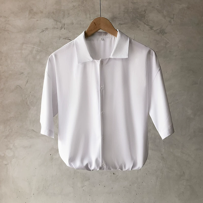 Черная тонкая рубашка, корейский стиль
