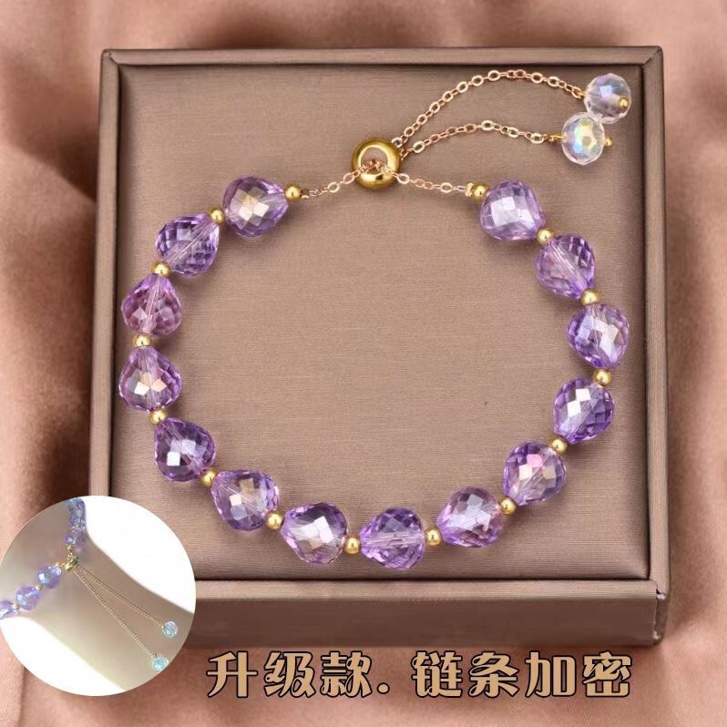Temperament Crystal Woven Bracelet Female Niche Design Personalized Bracelet Simple Student Girlfriend Internet Celebrity Bracelet Hand Jewelry